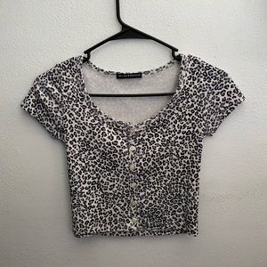Brandy Melville Leopard print button up